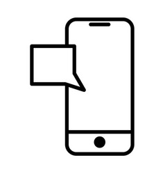 Cell phone line outline frame smartphone simple Vector Image