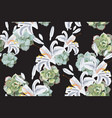 seamless floral pattern exotic tropical lilies vector image vector image