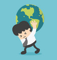 concept businessman carrying globe vector image