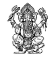 Hand drawn sketch Ganesh vector image