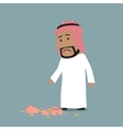 arab businessman with broken piggy bank vector image