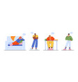 dreaming people smiling thoughtful characters vector image