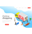 flat isometric landing page template vector image