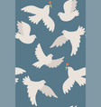 seamless pattern with white doves graphics vector image