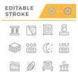 set line icons orthopedic mattress vector image