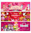 valentines day red hearts flowers gifts cupid vector image