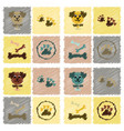 assembly flat shading style icons traces of dog vector image vector image