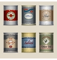 food cans set vector image vector image