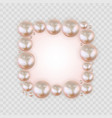 abstract pastel square frame pink pearls vector image vector image
