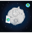 astronaut whit flag on the moon vector image vector image