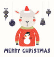 cute sheep christmas card vector image