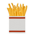 french fries in white paper box vector image vector image