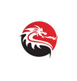 head dragon flat color logo template vector image