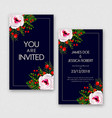 watercolor floral wedding invitation card vector image