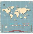 world map in retro style design vector image vector image