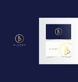 b circle luxury logotype with business card vector image