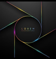 color ring and lines on black background vector image vector image