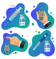 diabetes banners with glucometer syringe vector image vector image