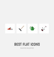 flat icon dacha set of hacksaw grass-cutter vector image