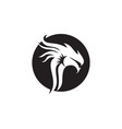 head dragon flat color logo template vector image vector image