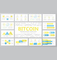 set of digital money and bitcoin cryptocurrency vector image