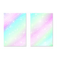 unicorn rainbow background holographic sky vector image