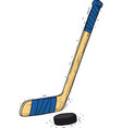 hockey stick and washer vector image vector image