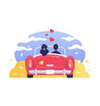 love man and woman romantic travelling car vector image vector image