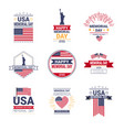 set memorial day usa greeting card wallpaper vector image