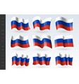 3d waving flag russia isolated on white vector image vector image
