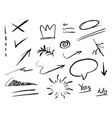 hand drawn set of abstract doodle elements vector image vector image