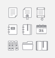 office documents icons set vector image