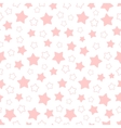 seamless pattern of pink pentagonal stars vector image