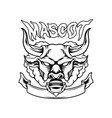 bull head mascot logo silhouette vector image vector image