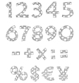 hand written checkered numbers vector image vector image