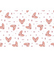 simple pattern with pink cats and geometric shapes vector image
