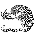tiger with fire black white vector image