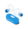 wireless headphones box composition vector image vector image