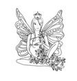 adult coloring book page with fairy pregnant lady vector image vector image