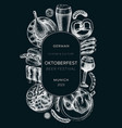oktoberfest wreath on chalkboard german food vector image vector image