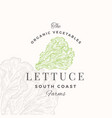 organic vegetables logo template hand drawn vector image