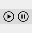 play and pause button black icons isolated vector image