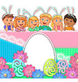 easter bright egg design of paper lace flowers vector image vector image