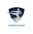 martial arts shield design vector image vector image