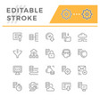 set line icons of hosting vector image