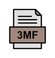 3mf file document icon vector image vector image