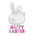 happy easter - cute hand drawn bunny vector image