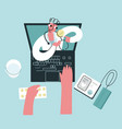 online consultation cardiologist vector image