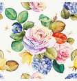 seamless floral pattern with hydrangea flowers vector image
