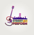 neon style street perform logo symbol vector image